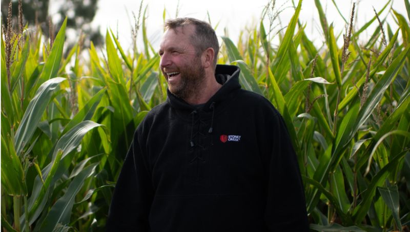 Farmer Alan Olsen in Corson Maize DLF Seeds